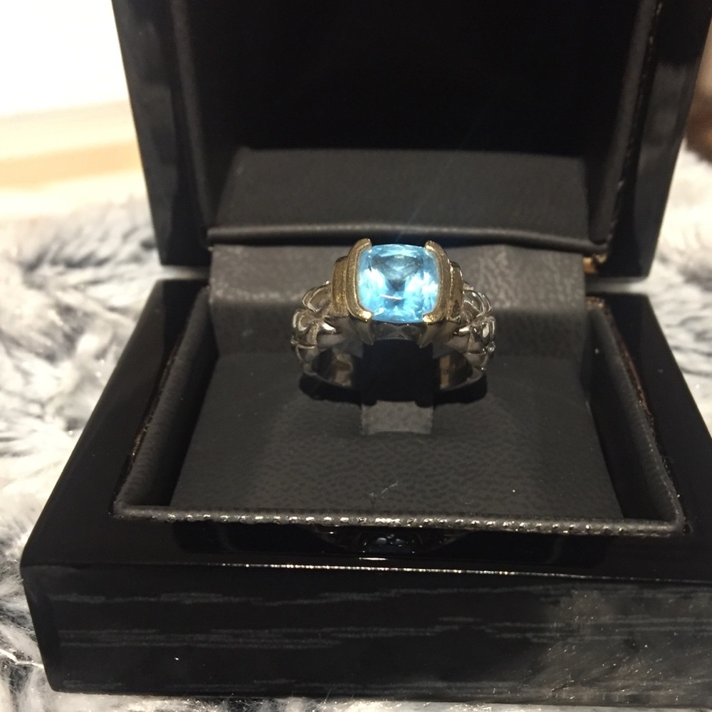 Lorenzo aquamarine, 18k gold and sterling ring.